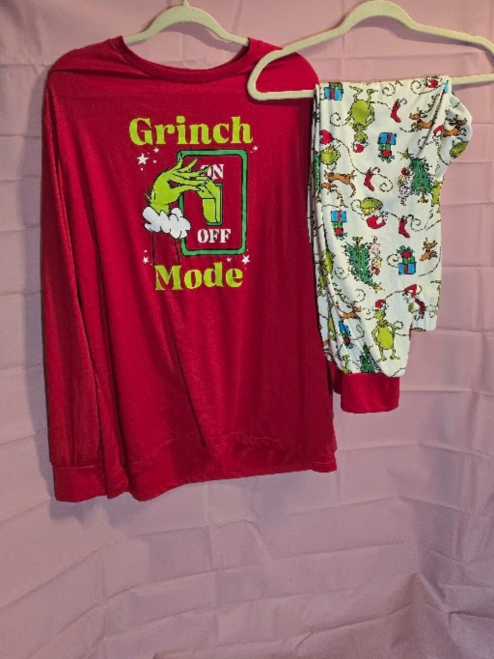 Grinch Mode: ON" Festive Christmas Pajama Set